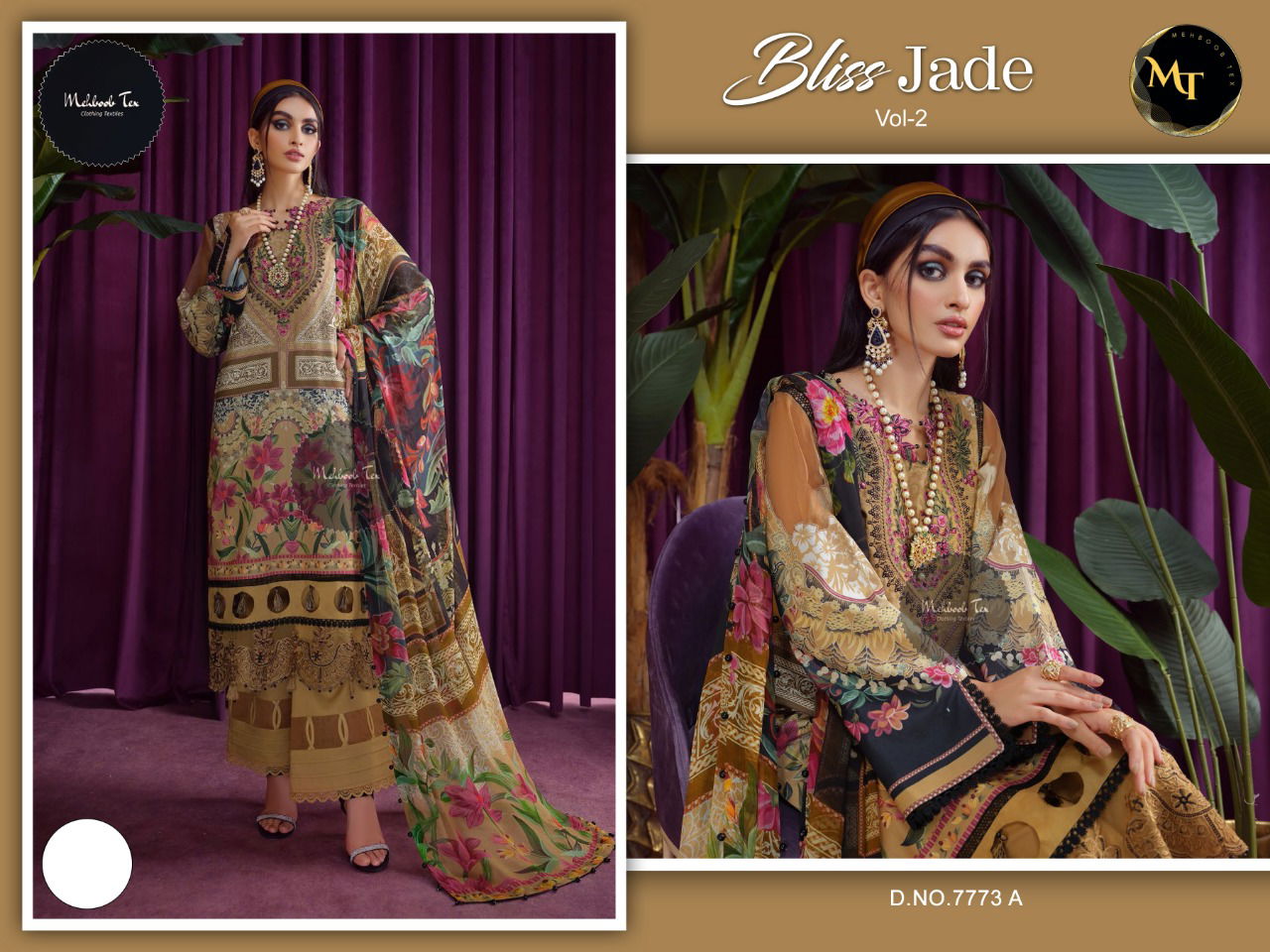 Mehboob Tex Bliss Jade 2 Fancy Ethnic Wear Embroidery Pakistani Suit Collection